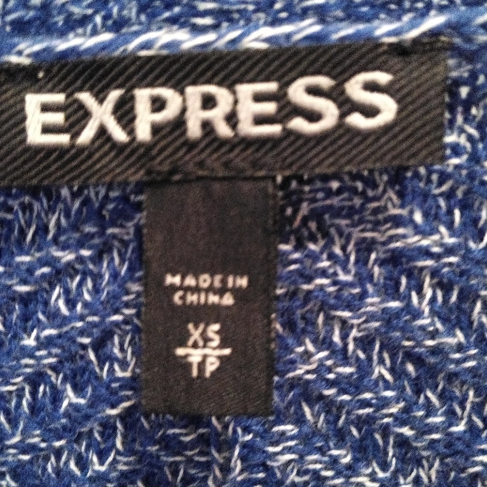 Express Deep V-Neck Blue Long Sweater Size XS - Picture 5 of 8